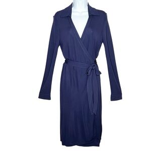 Diane Von Furstenberg Navy Long Sleeve Dress